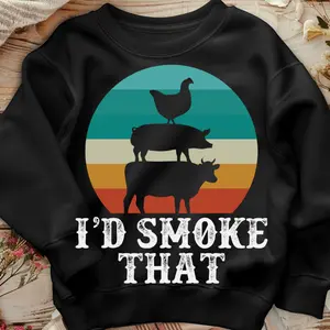 I'd Smoke That Funny Direct To Film Print, DTF Print, Ready To Press for T-shirts