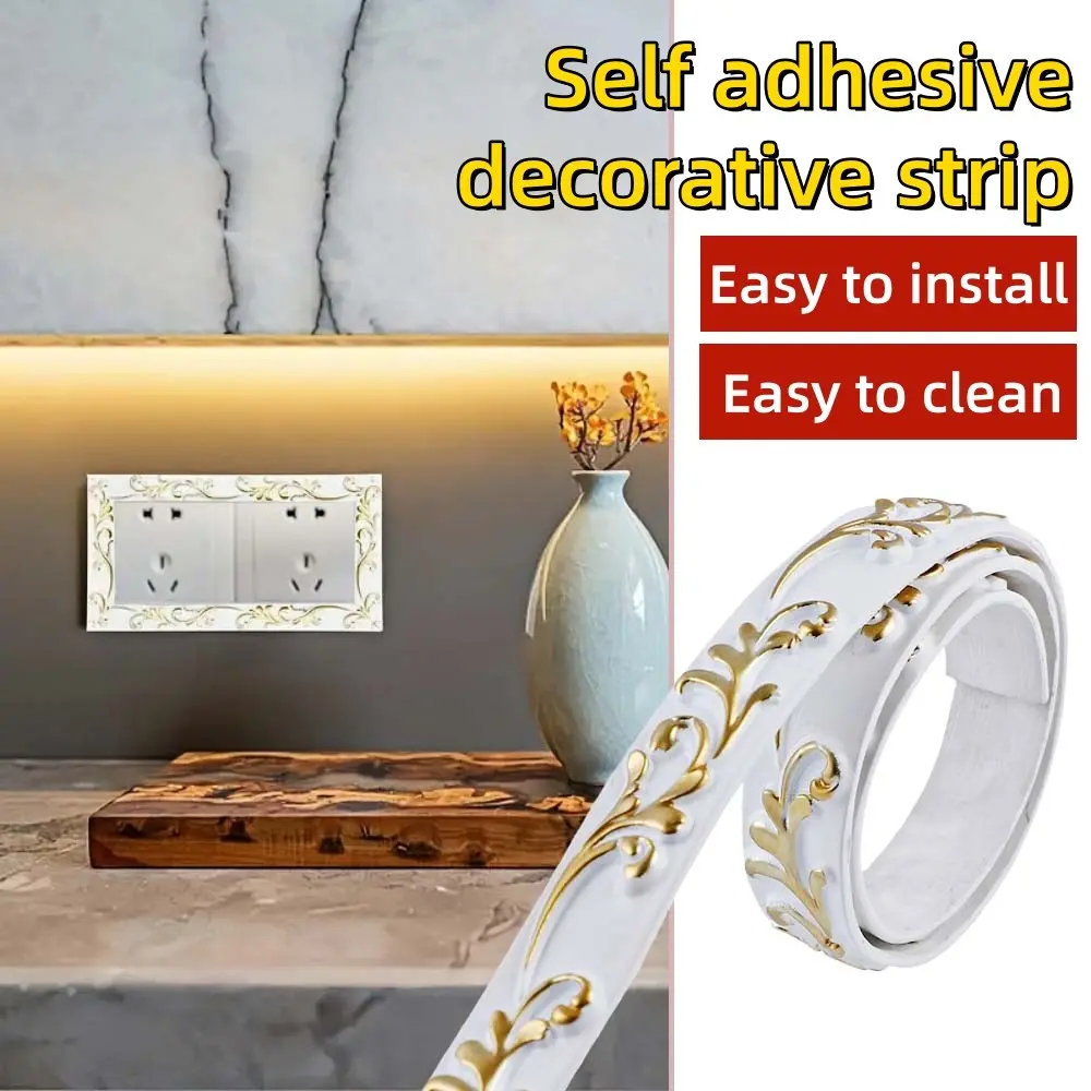 1pc 1m/39.37inch 3D PVC Interior Moulding Self-Adhesive Decorative Soft Line Ceiling Decoration, Background Wall Molding Line, Wall Panel Molding, Home Decor, Accent Wall Trim Peel and Stick