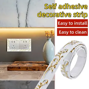 1pc 1m/39.37inch 3D PVC Self-Adhesive Decorative Soft Line Ceiling Decoration, Background Wall Molding Line, Home Decor