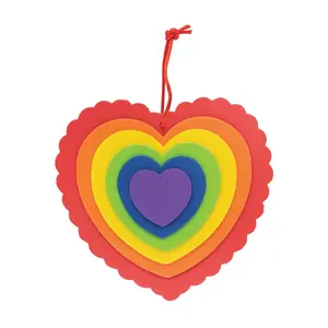 Layered Rainbow Heart Ornament Craft Kit - Makes 12