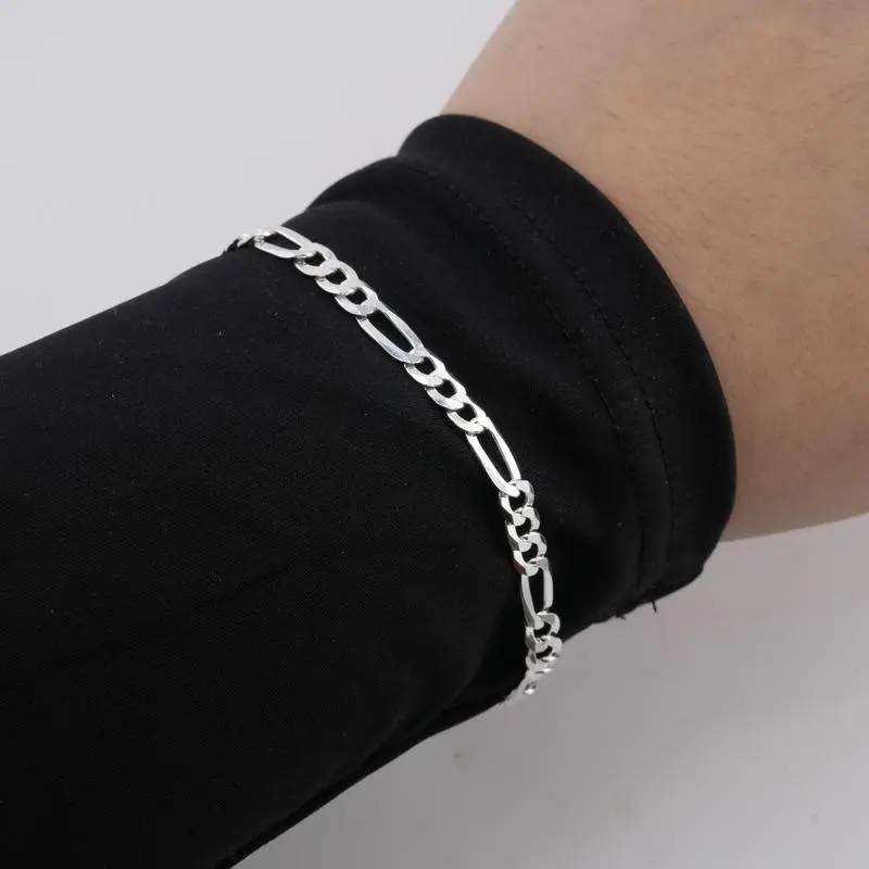 925 Silver Figaro Bracelet 5mm 925 Silver Figaro Bracelet 5mm