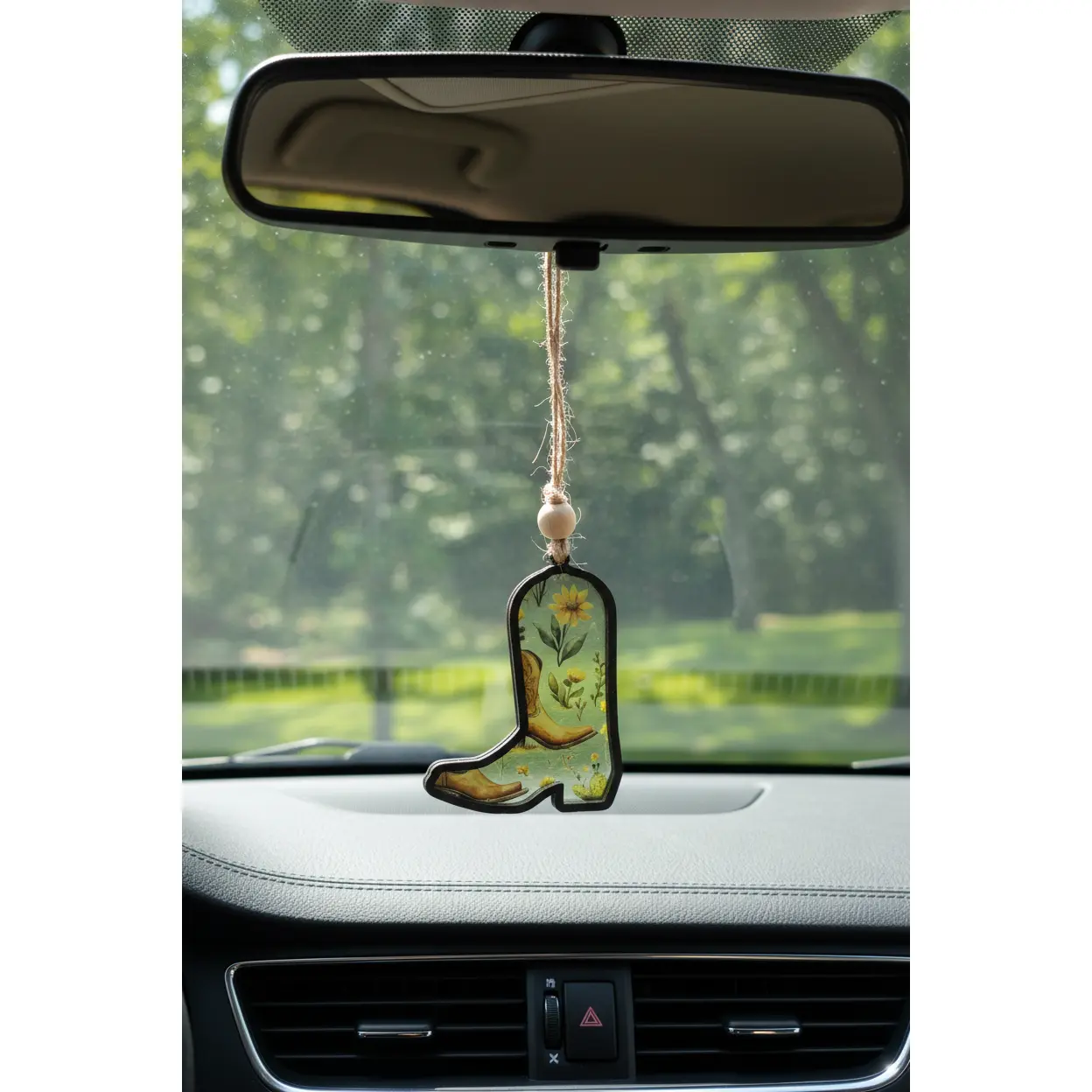 Cowgirl Boot Rearview Mirror Car Charm – Western Car Accessory