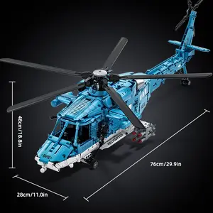 【1494pcs Power version】 J-20 Helicopter Building Block Assembly Creative Gift