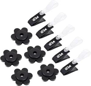 10 Pcs Garden Flag Rubber Stoppers and Anti-Wind Garden Flag Clips, Rubber Garden Flag Stoppers Holder Flag Stops Clips for Christmas Garden Yard Flag Pole Stand
