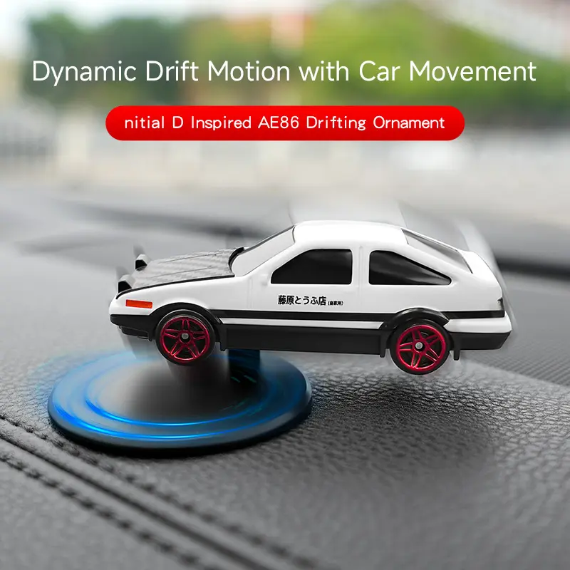 AE86 drift car alloy model—rotating ornament for the dashboard, creative indicator showing physical pose