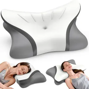 Cervical Neck Pillow for Pain Relief, Bed Pillows for Sleeping, Ergonomic Cooling Pillow, Orthopedic Contour Pillow for Side Back Stomach Sleepers,Neck Support Memory Foam Pillows with Pillow Covers