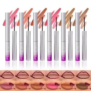 LANGMANNI 6Pcs Peel Off Lip Liner Set,Lip Stain Peel Off,Long-Lasting Waterproof & Smudge-Proof Matte Lip Liners With Ergonomic Handle & Precision Brush,Makeup Gift for Girls
