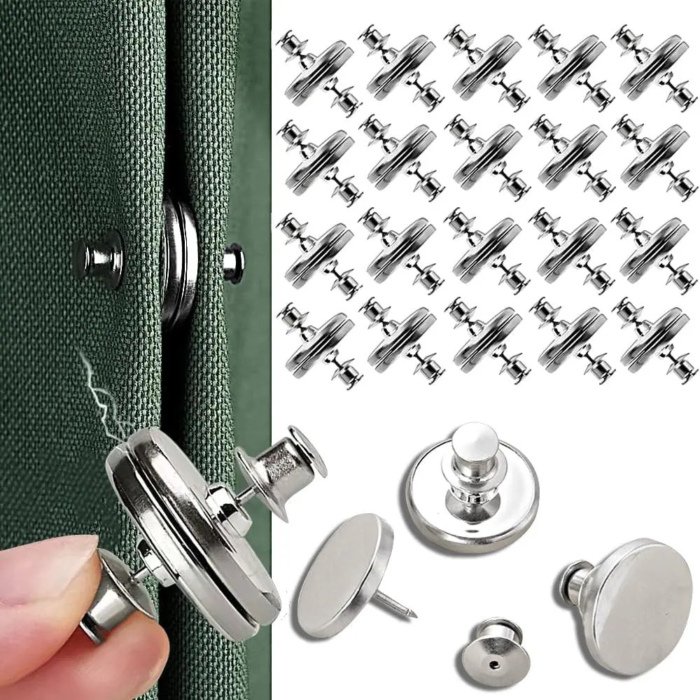 20 Pairs Magnetic Curtain Clips,Double Sided Magnetic Suction Curtain Magnets Closure Prevent Light Leaking Keep Curtain Closed for Home Bedroom Office Curtain Draperies(Sliver)