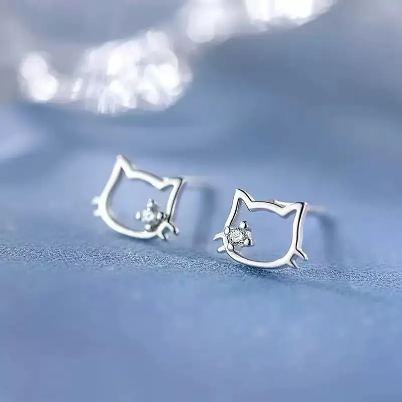Cat Outline Stud Earrings