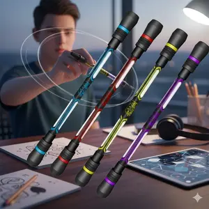 Spinning Anti-Anxiety Fidget Pen for Stress Relief, Fidget Gadget, Non-Slip Grip Writing Tool with Random Color Ins Style, Sensory Toy for Adults and Kids