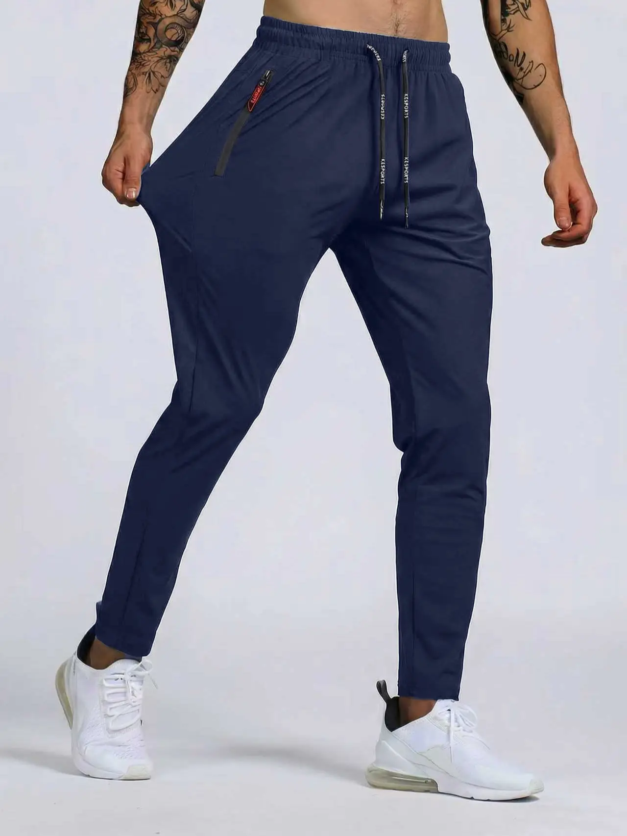 Men's Slim-Fit Athletic Joggers, Quick-Dry Athleisure Streetwear Bottoms with a Secure Zipper Pocket, Streetwear Athletic Joggers, Athletic And Streetwear