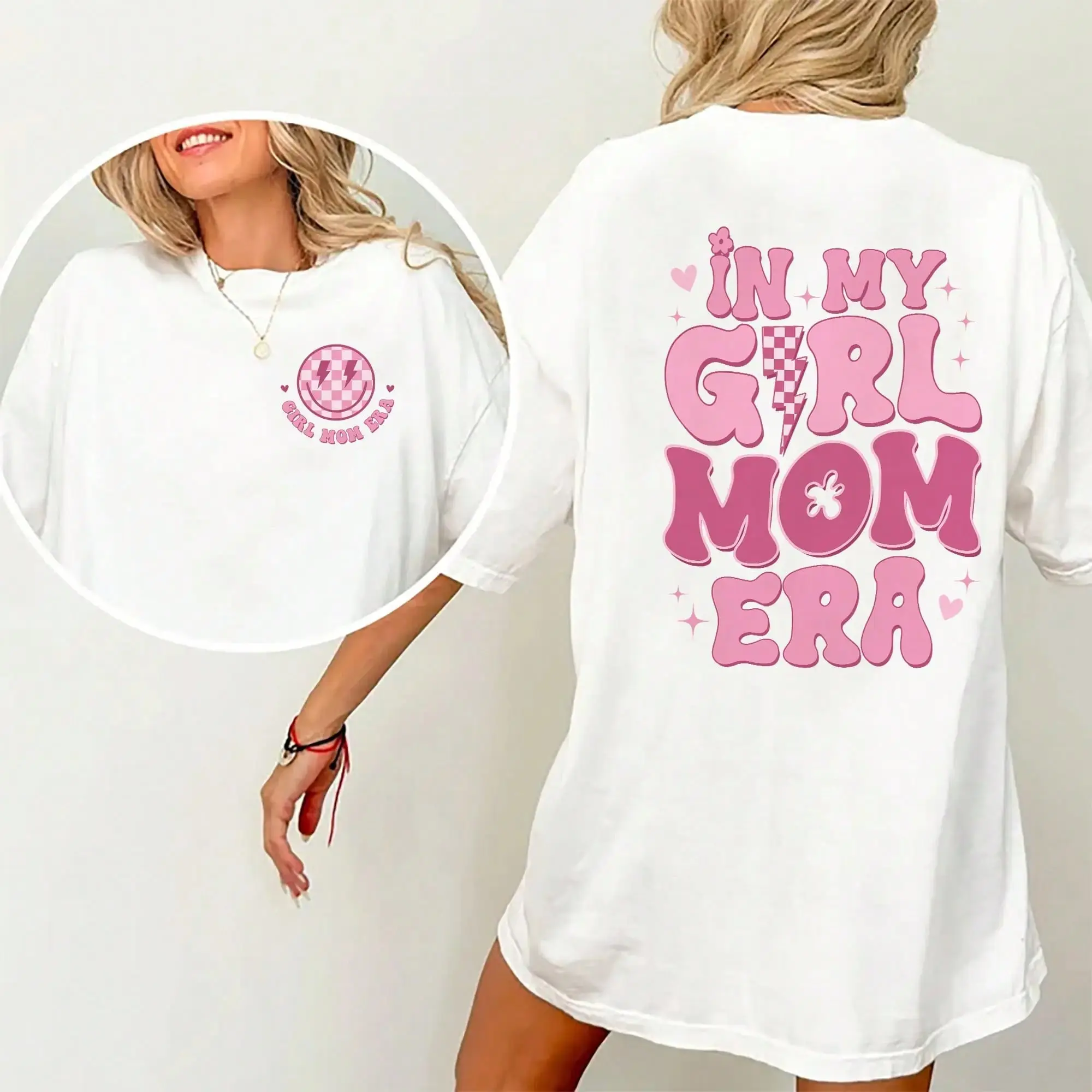 In My Girl Mama Era Shirt, Gifts For Mom, Comfy Fabric T-Shirts For Daily Wear, Mom Cotton Casual Tee Womenswear Short Sleeve, Girl Mama Outfits, New Mom Gift, Gift Shirt For Mom