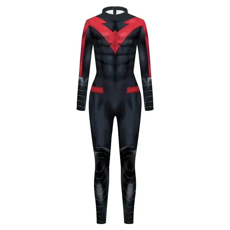 Superhero Nightwing Unisex Adults Cosplay Zentai Bodysuit Dick Grayson 3D Jumpsuit Costumes Halloween Kids Party Catsuit Spandex