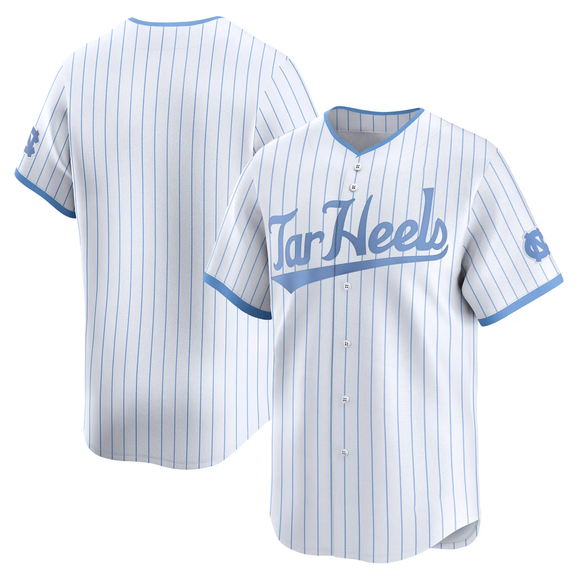 Men's White North Carolina Jersey, Crewneck Short Sleeves For Fan