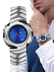 Men's Y2K Analog Quartz Watch, Creative Blade Design, Vintage Style, Casual Round Dial, Fashion Calendar, Waterproof, Unique Design, Retro Men's Wristwatch