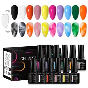 Blooming Gel Nail Polish Set, 12pcs/set Soak Off UV LED Nail Art Gel Manicure, Nail Art & Nail Polish for Women & Girls, Pastel Gel Polish, Nail Supplies