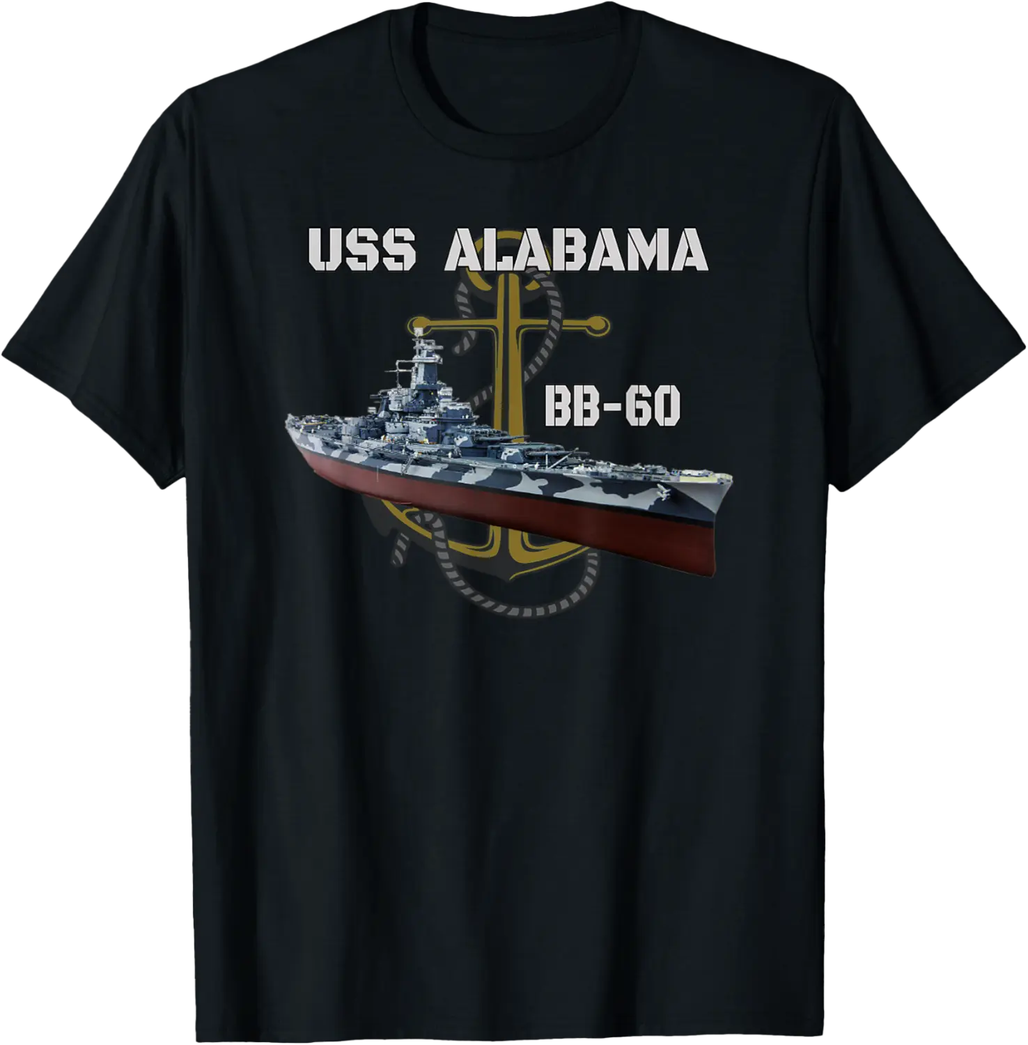 USS Alabama BB-60 Battleship WW2 American Warship Veterans T-Shirt - Parkermays Shop 67B0B3MRWY6Y