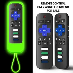 Silicone Remote Control Case with Lanyard - Protective Sleeve Cover for Roku TV Remotes | Soft Shockproof Skin & Anti-Slip Grip for Home/Office Use