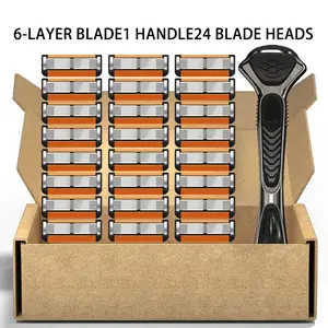 Men's manual shaver kit, blade material is safe and rust proof, easy to use and replace, high-quality material can be washed with water as a whole, classic men's shaving tool, Shaving Razors