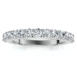 1/2ct Diamond Wedding Ring Stackable Womens Anniversary Band 10K White Gold