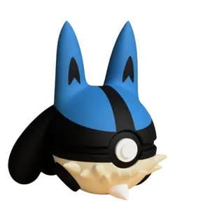 Lucario - Inspired 3D Printed Poke Ball Collectible