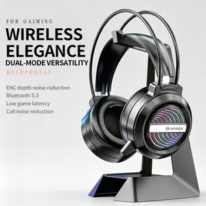2.4GHz wireless gaming headphones for PC, PS5, PS4 - lossless audio, USB and Type-C interfaces, ultra-stable, 40- hour ultra-long battery life, and 20 millisecond low latency for Switches, laptops, mobile phones and Mac 50mm drives