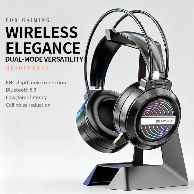 2.4GHz Wireless Gaming Headset - 50mm Drivers, Lossless Immersive Sound, 20ms Low Latency, Ultra-Stable Connection, 40-Hour Battery, USB/Micro USB/Type-C Interfaces, Compact Rechargeable Headset for Gaming, PC, PS5, PS4, Switch, Laptop, Gaming Headsets