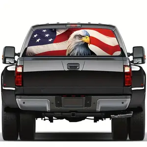 American Flag Pattern Car Sticker, Durable Car Rear Window Sticker, Car Exterior Decoration Accessories for SUV & Truck, Truck Car Decal