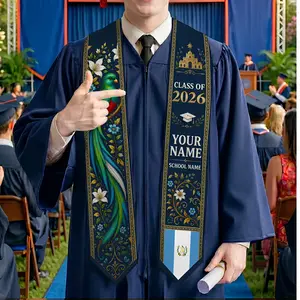Custom Guatemala Graduation Stole 2026, Blue Quetzal Flag Sash, Personalized Name Heritage Senior Gift