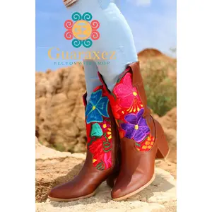 Bota Vaquera Artesanal Cafe 3/4