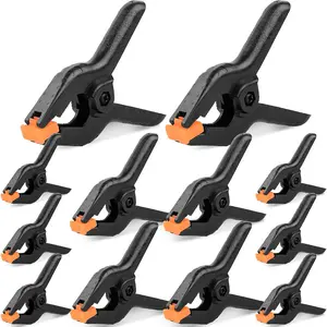 30 Pack 2.55 inch Plastic Spring Clamps, Black Heavy Duty Clips, Backdrop Clips, Plastic Clamps for Crafts, Backdrop Stand, Woodworking, Photography