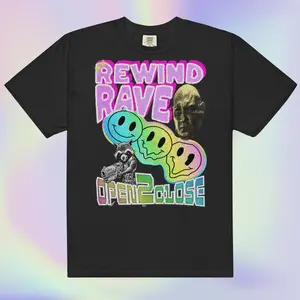 Retro Rewind Rave Spiral Y2K Jank Poster Graphic Streetwear T-Shirt | Vaporwave  Collage | 100% Soft Vintage Washed Cotton Comfort Colors Short Sleeve Tee Tshirt