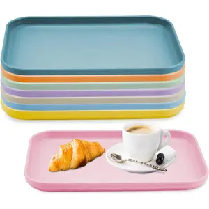 Plastic Art Trays,8 Pack Stackable Activity Tray Crafts Organizer Tray Serving Tray Jewelry Tray for DIY Projects, Painting, Beads, Organizing Supply,8 Color (12.2 x 8.9 Inches)