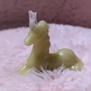 Handcrafted Unscents Beeswax or Soy Wax Unicorn Candle for rituals with Crystals Nature Ornaments Decoration Eco Friendly Home Decor Unscented Natural Material