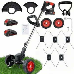 【AAAA】A Versatile 3-In-1 for Removing Weeds And Mowing Lawns - Features an Electric Trimmer, Edge Trimmer, And Shrub Cutter, with Adjustable Height And a Rotating Head, Comes with Two High-Capacity Batteries, Easy to Set Up, And Lightweight