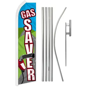 Outdoor Large-Size Aluminium Flag and Pole Kit - 11.5x2.5 ft Super Polyester Flag with Unique Print, Steel Curved Sleeve for Home, Festive Decor