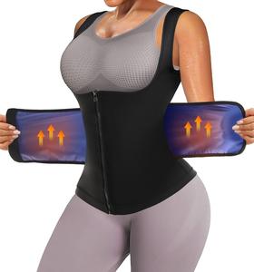 Women's Adjustable Zipper Sauna Tank Top, Tummy Control Shapewear Sleeveless Sauna Waist Trainer Vest Shirt for Women, Lady Workout Yoga Gym Exercise Clothing, Fajas Para Mujer
