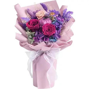 Flowers for Delivery,Preserved Flowers Bouquets,Purple Rose Bouquets That Last 1-3 Years,Birthday Flowers Gifts for Women,Mom,Grandma,Wife,Friends