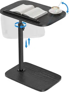 Adjustable TV Tray Table – Swivel & Tilt Sofa Side Table, Bedside & Dining, 19"-31.5"