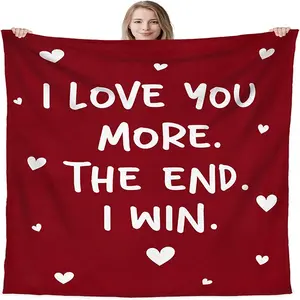 Warm Flannel Blanket, Couple Love Letter Print Envelope Design, Soft Lightweight Breathable, Multi-Use for Bed Sofa Office Camping, Soft Cozy Blanket, Soft Comfy Blanket