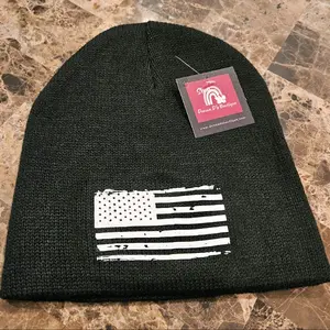 Distressed and Regular American Flag Beanies