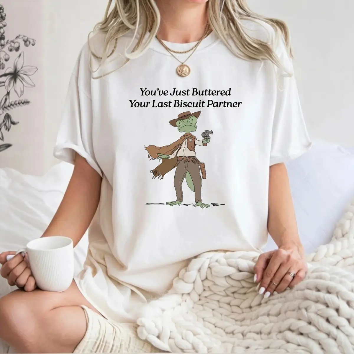 Comfort Colors Rango Biscuit Partner Shirt, Funny Cowboy Lizard Graphic Tee, Western Movie Fan Gift, Made In Usa, Unisex Crew Neck Top, Crewneck Top