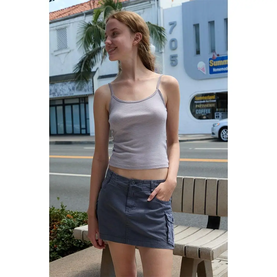 John Galt Women's Lavender Skylar Striped Tank Top