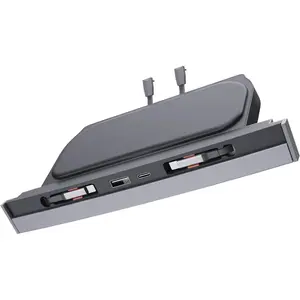 USB Docking Hub for Tesla Model 3/Y Waterproof - Fast Charger for Model Y/3 Accessories 2024 2023 2022 2021 4Ports Retractable Docking Station, 2 Type-C Fast Charging Cables (Not Fit Model 3 2024)
