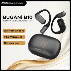 BUGANI B10 Sports Fitness Open-Back Bluetooth Wireless Earphones with Adjustable Ear Hooks & IPX5 Waterproof 32H Playtime Headset Audio Electronic