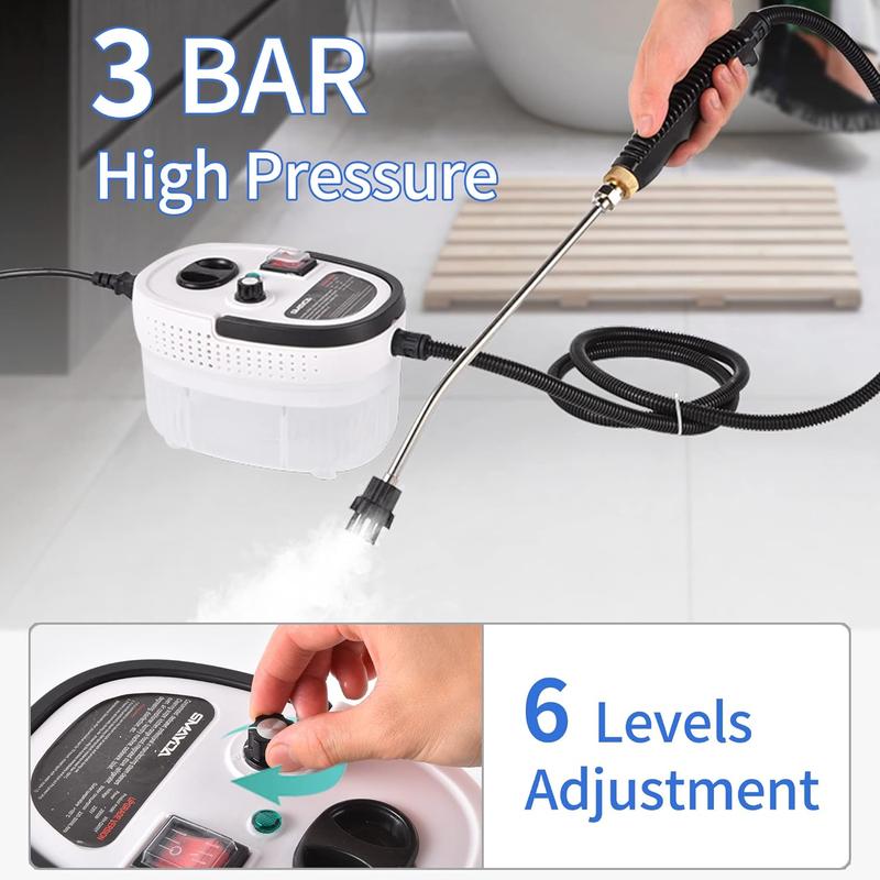 2500W Handheld Steam Cleaner, high-temperature and high-pressure steam cleaner, portable car steamer with 16 accessories, suitable for kitchen grease, car detailing, and bathroom cleaning.