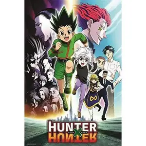 Hunter X Hunter 24X36 Inch Official Vertical Anime Paper Poster Featuring Gon Freecss, Killua Zoldyck, and Hisoka in Dynamic Group Pose
