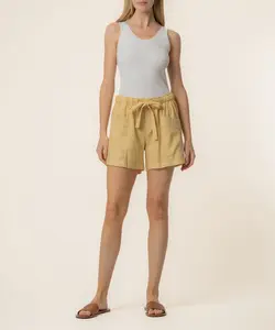 Preston Linen High Rise Short in Mustard Gold