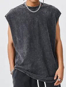 Coofandy Men's Comfortable Breathable Streetwear Heavyweight No-Print Short-Sleeve T-Shirt Vest