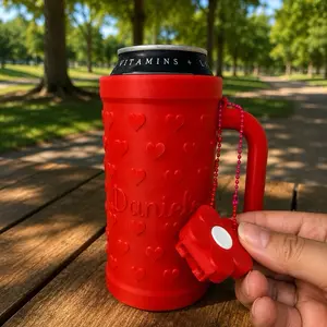 Your drink, your name, your style. Personalized 16oz can holder with your name + comes with a matching can opener! Perfect for soda lovers and cute gift ideas. Drinkware
